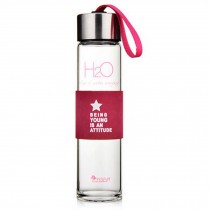 450 ML Unique and Stylish High-quality Glass Water Bottle Water Container,Pink