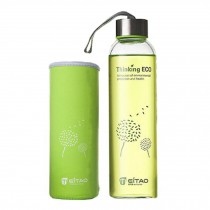 550 ML Unique and Stylish High-quality Glass Water Bottle Water Container,Green