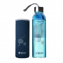 550 ML Unique and Stylish High-quality Glass Water Bottle Water Container,Blue