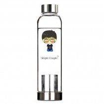 550 ML High-quality Portable Glass Water Bottle Water Container,Glasses Boy