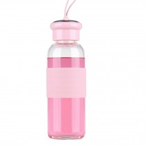 420 ML High-quality Portable Glass Water Bottle Water Container,Pink