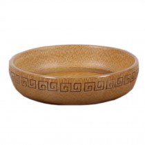 Round Carved Bamboo Wooden Rice/Soup Bowl For Children  Brown(3*12CM)