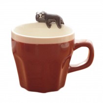 Coffee Color Original Cartoon Black Cat Ceramic Mug Handmade Coffee Cup Kitty