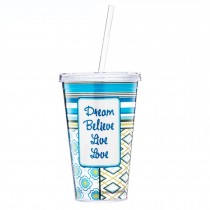 Cup with Lid Straw, Creative Double Wall Tumbler Cup, Travel Cup, Love A