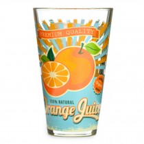 Fruit Juice Glass Printing Cup ,Glass Of Cold Water  Orange
