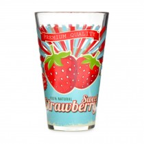 Fruit Juice Glass Printing Cup ,Glass Of Cold Water  Strawberry