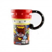 Painted Creative Mug Ceramic Cup Lid With Spoon, Large Capacity Cup, W