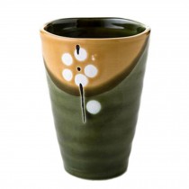 Set Of 2 Japanese Cherry Blossoms Pattern Ceramic Tea Cups Household Teacup, Dark Green