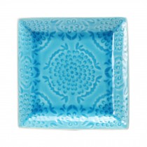 Creative Square Ceramic Hand-Painted Plate For Dinner/Friut 10 Inches, Blue