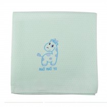 Cute Cartoon Children Blanket Bamboo Fiber Towel  Air Conditioning Cover Green