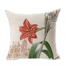Retro Sweet Flowers Home Cotton Linen Decorative Cushion Cover Pillow Case,A