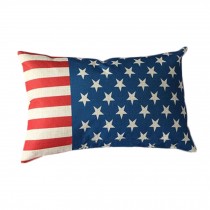 Cotton Linen Throw Cushion Cover And Inner Pillowcase 30*50cm American Flag
