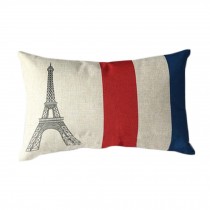 Cotton Linen Throw Cushion Cover And Inner Pillowcase 30cm*50cm French Flag