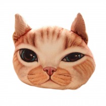 Realistic Personality Pillows Plush Toys 3 D Cartoon Cat Head Meow Cat Yellow