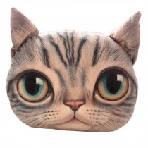 Realistic Personality Pillows Plush Toys 3 D Cartoon Cat Head Meow Cat Gray