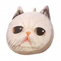 Realistic Personality Pillows Plush Toys 3 D Cartoon Cat Head Meow White Cushion
