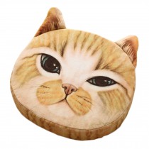 Realistic Personality Pillows Plush Toys 3D Cartoon Cat Head Meow Yellow Cushion