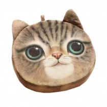 Realistic Personality Pillows Plush Toys 3D Cartoon Cat Head Meow Brown Cushion