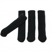 Chair/Table Leg Pad Furniture Knit Socks Floor Protector Set Of 24, Black