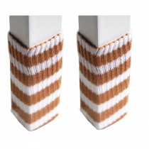 Set Of 24 Knitting Chair/Table Leg Pad Furniture Sock Floor Protector Brown