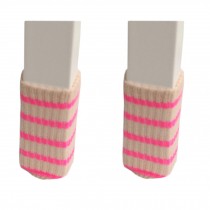 Set Of 24 Knitting Chair/Table Leg Pad Furniture Sock Floor Protector Pink B