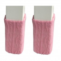 Set Of 24 Knitting Chair/Table Leg Pad Furniture Sock Floor Protector Pink C