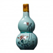 Creative Vase Hand-painted Chinese Vase Decor Vase With Lotus Pattern, No.3