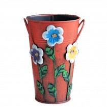 Creative Handcrafted &Hand-paint Iron Vase Flower Decoration Vase,Red