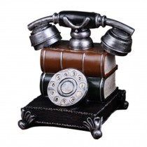 Home/Office Desk Decor Emulational Telephone Collection Piggy Bank Black