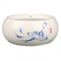 Chinese Stylish Lotus Ceramic Cigar Ashtray Smoke Ash Holder Home Decoration