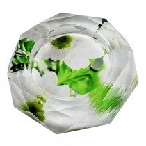 Creative Home Decor Glass Cigar Ashtrays Fashion Crystal Ashtray White Lily