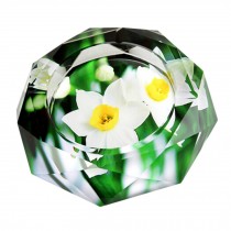 Stylish Crystal Ashtray Smoking Accessories Glass Ashtray Cendrier, Daffodil