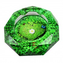 Stylish Smoking Accessories Crystal Ashtray Polygon Shape Glass Ashtray Green