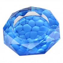 Blue Water Cube Crystal Ashtray Polygon Shape Ash Tray Home & Office Decor
