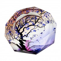 Chinese Home Decor Beautiful Crystal Ashtray Polygon Glass Cigar Ashtray Purple