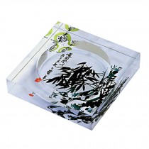 Elegant Bamboo Creative Gifts Square Crystal Ashtray Glass Cendrier Ashtray