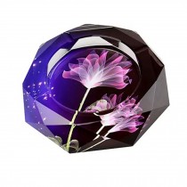 Elegant Creative Glass Cigar Cigarette Ashtray Home Decoration purple flower