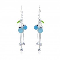 Lovely Cherry Rhinestone Earring Dangle Earrings Wrap Party Blue