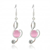 Elegant Music Theme Opal Earring Dangle Earrings Wrap Party Pink