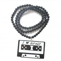 Hip-Hop Fashion I Love Hip-Hop Pendant Ball Bead Chain Necklace