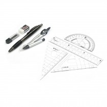 Study/Drafting 8-Piece Kit Compass,Ruler,Eraser,etc