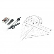 Study/Drafting 7-Piece Kit Compass,Ruler,Eraser,etc