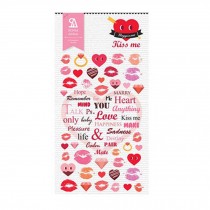 2 Sheets Cute Stickers Sticker for Phone Notebook Suitcase Decoration, Kisses