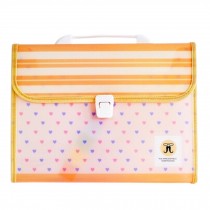 Lovely Expanding File Folder With Handle And Insert Button 12 Pockets Orange