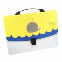 Multideck Briefcase Expanding File Folder With Handle,12 Pockets Whale Yellow