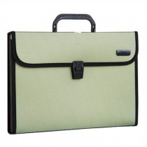 Elegant 12 Pockets Expanding File Folder With Handle Briefcase, Green