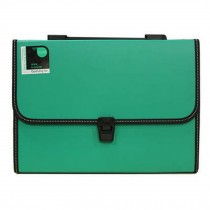 Elegant 12 Pockets Expanding File Folder With Handle Briefcase, Green A
