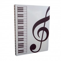 40 pockets Musical Note Document Organizer Expanding File Folder White