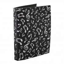 20 Pockets Musical Note Document Organizer Expanding File Folder Silver Notes