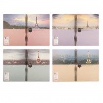 Portable Note Spiral Steno Books Notepads 4-Pack 66 Pages Each 9.8"x6.8" Paris